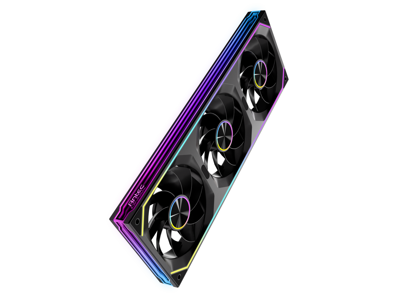 Alt View 9. Antec - Antec Infinity Matrix 360 Reverse ARGB, 360mm Fan, Reverse Blade, Dual-Cable, 4-Sided Lighting, PWM 1800 RPM - Multicolor.
