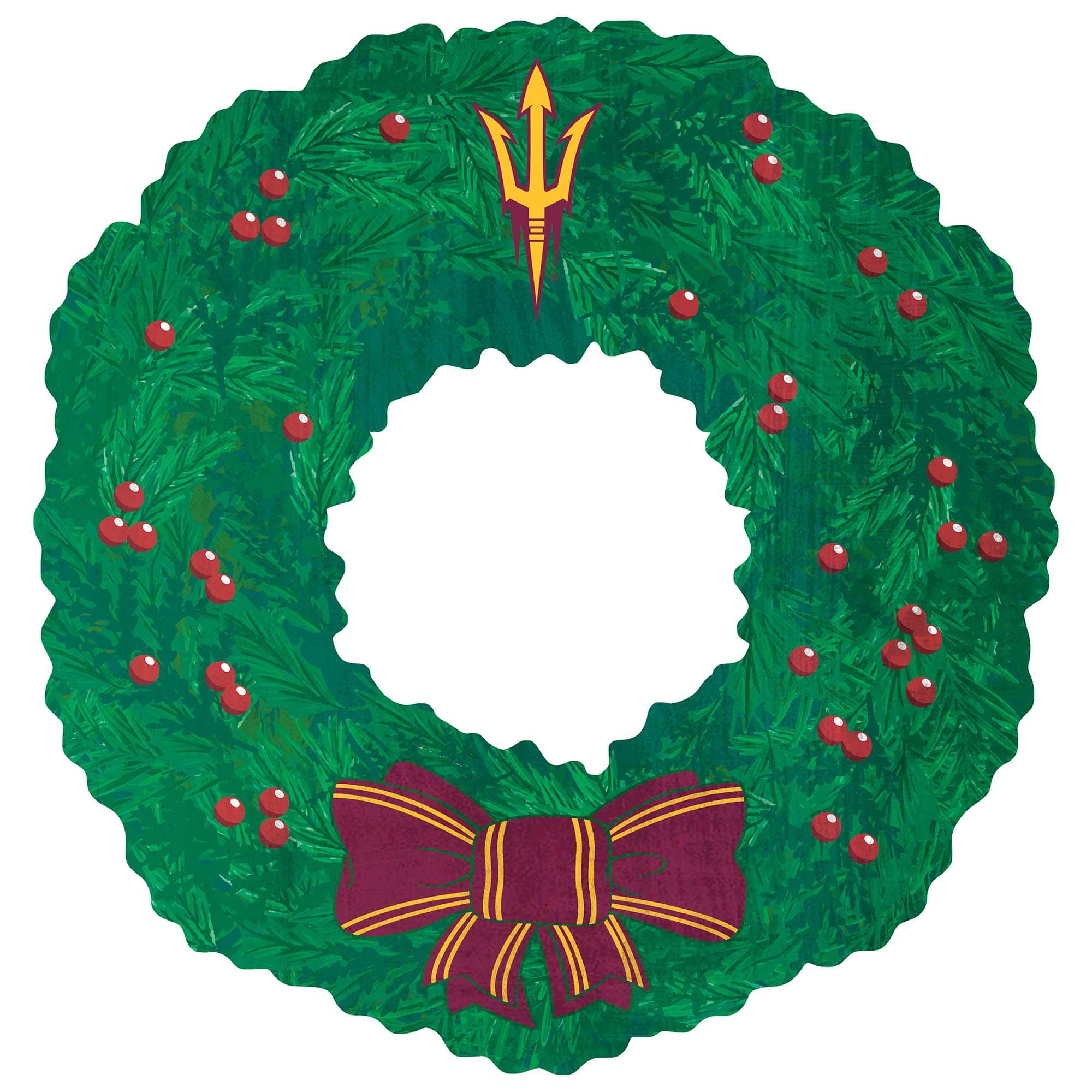 Front. Fan Creations - Arizona State Sun Devils 16'' Team Wreath Sign - Green.