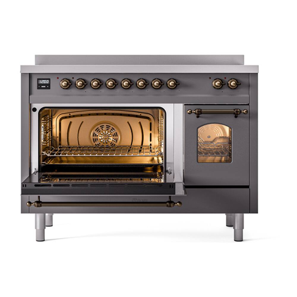 Alt View 2. ILVE - ILVE Nostalgie II 48 inch Induction Range with 6 Induction Elements (Graphite Matte) - Graphite Matte.