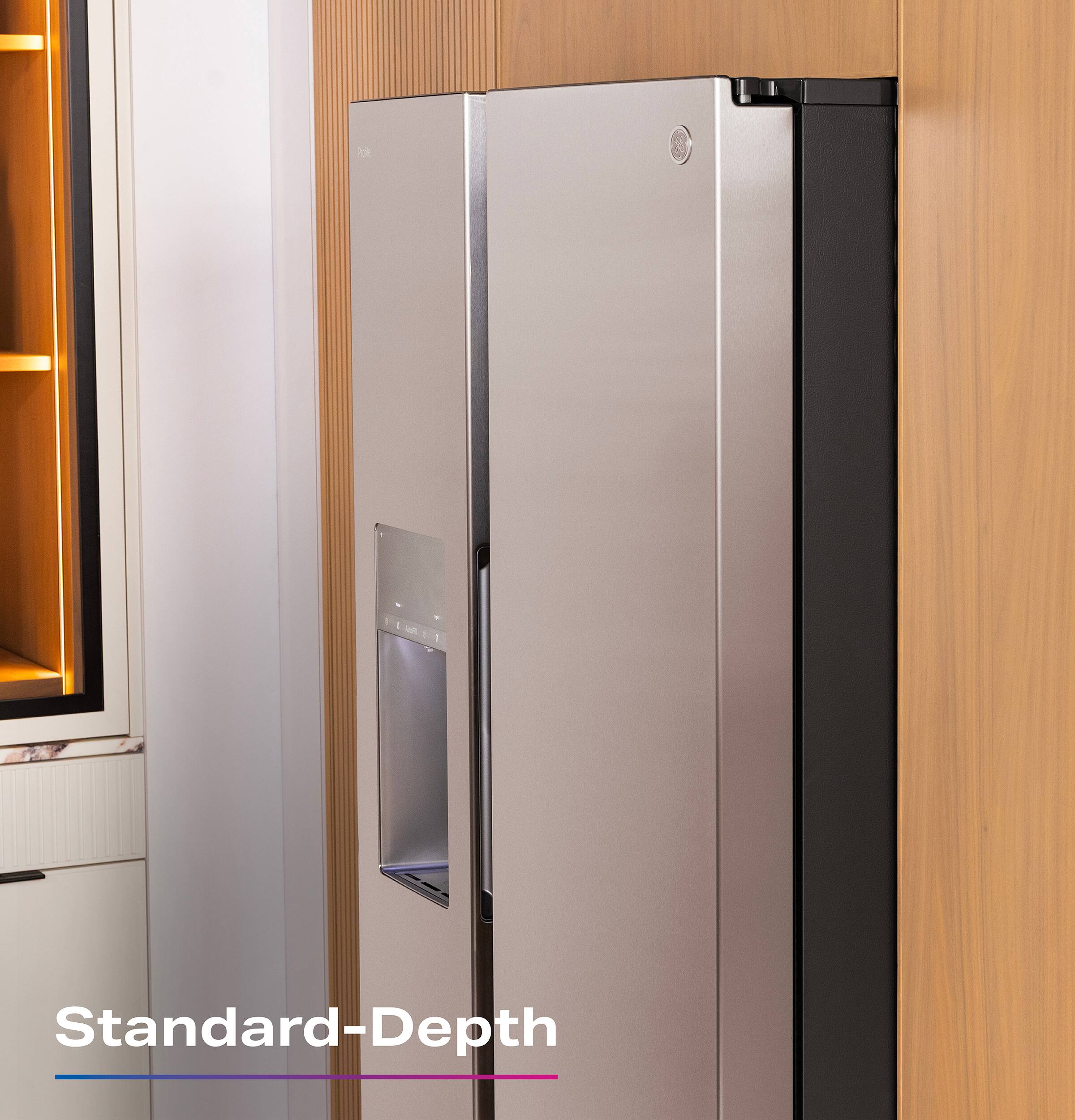Alt View 18. GE Profile - 36 in. Wide 27.8 Cu. Ft. Smart Side-By-Side Refrigerator with Hands-Free AutoFill and CustomSize Ice - Stainless Steel.