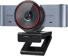 EMEET - C960 Ultra 4K Webcam for Mac & PC, 1/1.5" Large Sensor, Metal Body, 0.2s Autofocus, DRC, Whiteboard Mode, Built-in