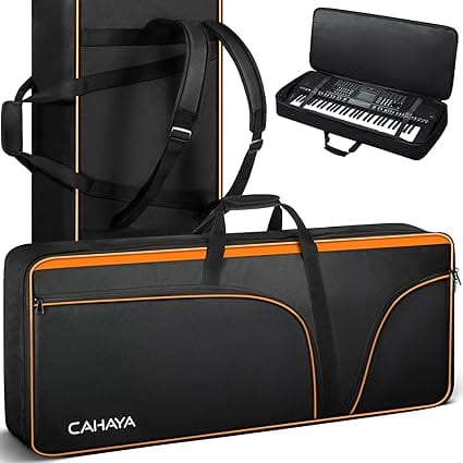 CAHAYA - 61 Key Keyboard Case Electric Keyboard Piano Gig Bag Portable 600D Oxford Cloth 0.5in Thick Padded Case CY0315