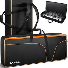CAHAYA - 61 Key Keyboard Case Electric Keyboard Piano Gig Bag Portable 600D Oxford Cloth 0.5in Thick Padded Case CY0315