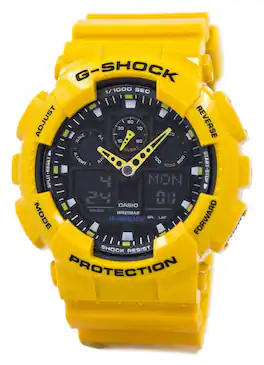 Casio - G-Shock GA-100A-9ADR GA100A-9ADR Velocity Indicator Alarm Men's Watch - Black