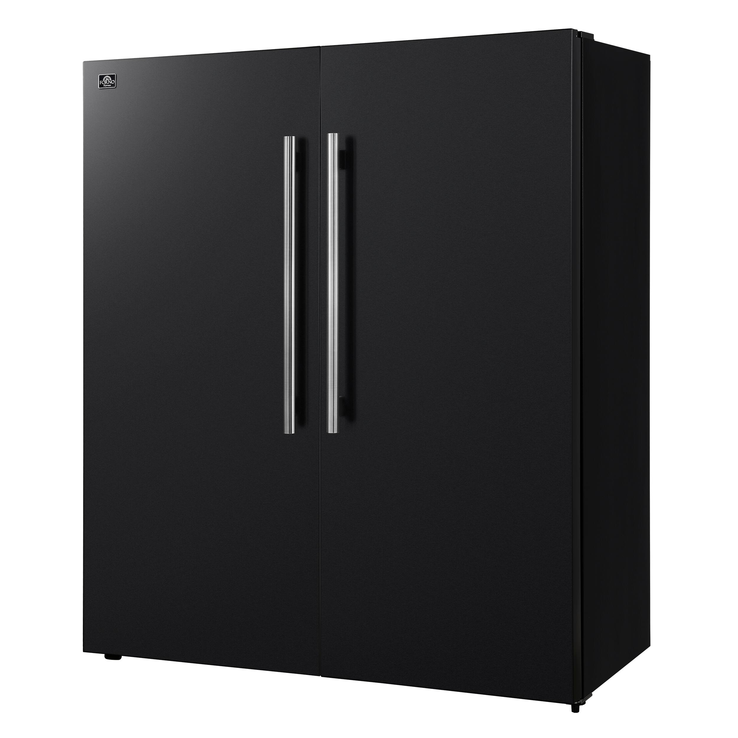 Alt View 3. Forno Appliances - Maderno 27.2 Cu. Ft. Built-In Side-by-Side Convertible Refrigerator/Freezer with Decorative Grill - Black.
