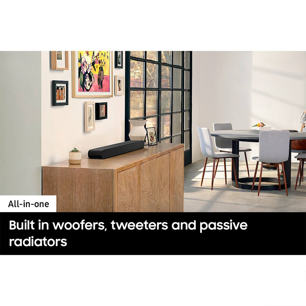 All-in-one

Built in woofers, tweeters and passive radiators