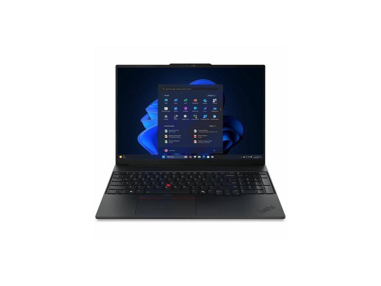 Angle. Lenovo - Lenovo ThinkPad E16 Gen 3 - Intel Core 7 240H - 16" Touchscreen - 16 GB - 512 GB SSD - Windows 11 Pro - Black.