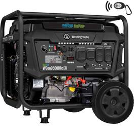 Westinghouse - 12,500/9,500-Watt Dual Fuel Gas and Propane Powered Portable EFI Generator with Remote Electric Start, 50 Amp Outlet - Black