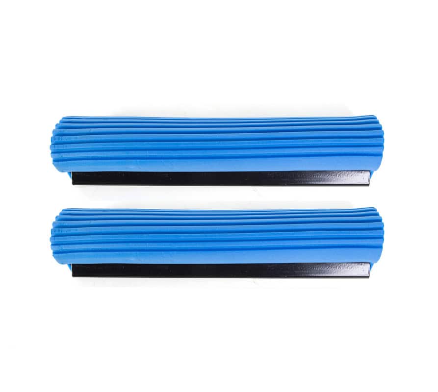 Front. Kitchen + Home - PVA Sponge Roller Mop Refills - Set of 2 - blue.