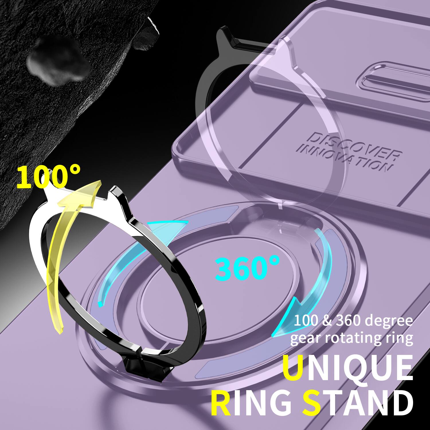 100°
AVOVMI DISCOVER INNOVATION
360°
100 & 360 degree gear rotating ring
UNIQUE RING STAND