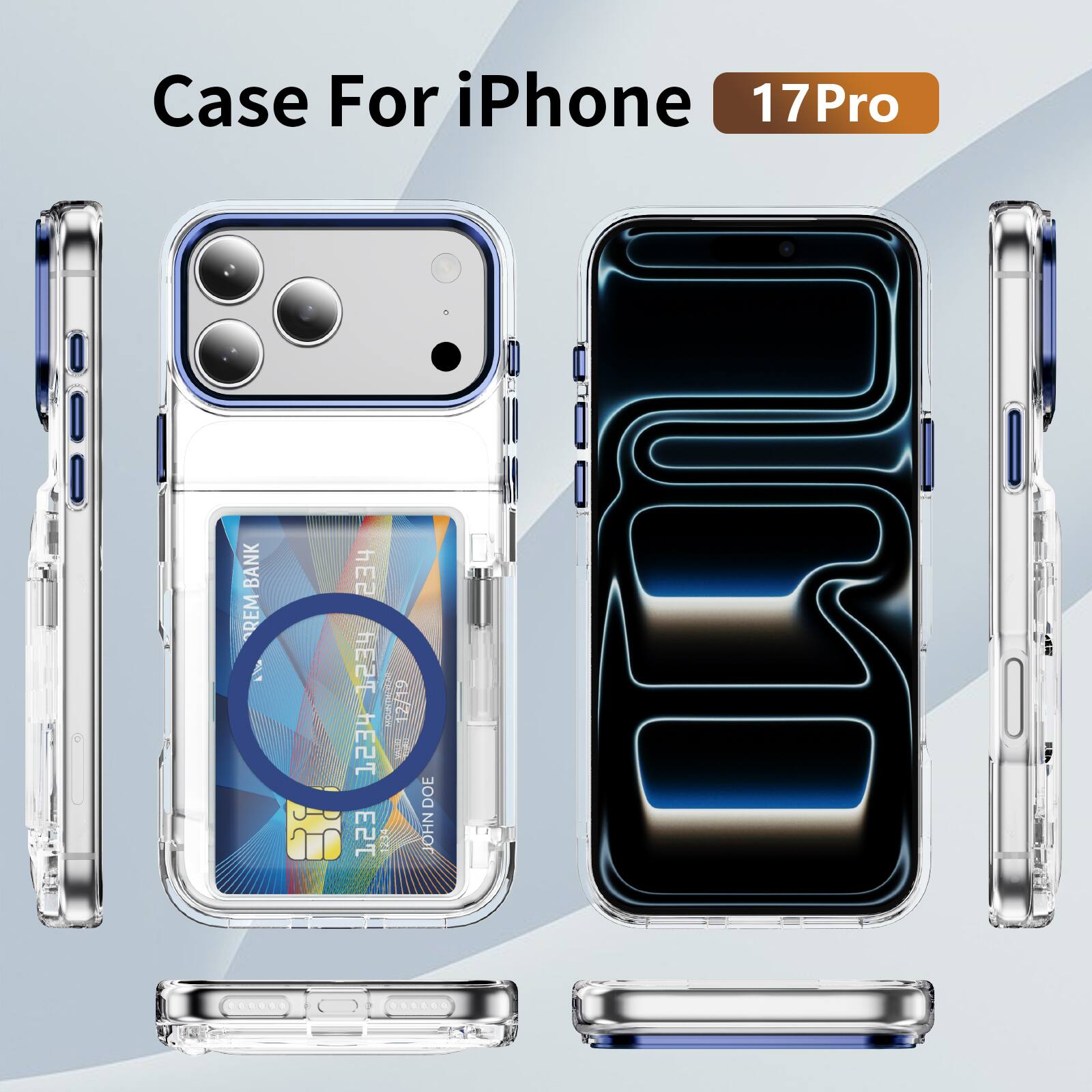 Case For iPhone 17Pro i BANK REM A hE2 hE2T MORTIM 2/19 hE2T E2T 1234 DOE JOHN