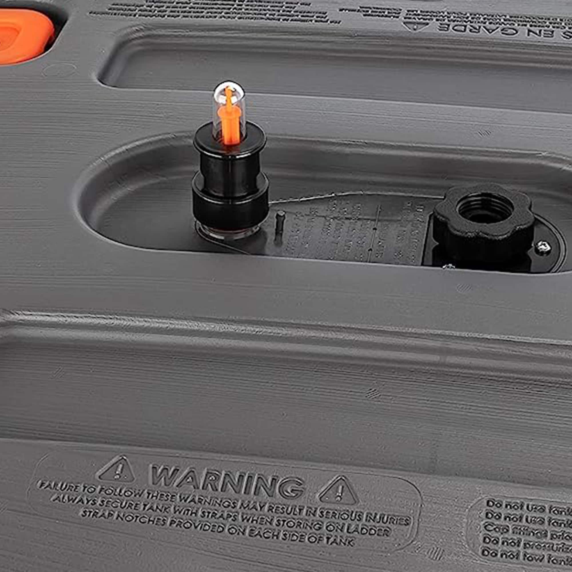 Camco - Rhino Easy to Install 1.5 Inch Diameter RV Tote Tank Gauge, Black/Orange