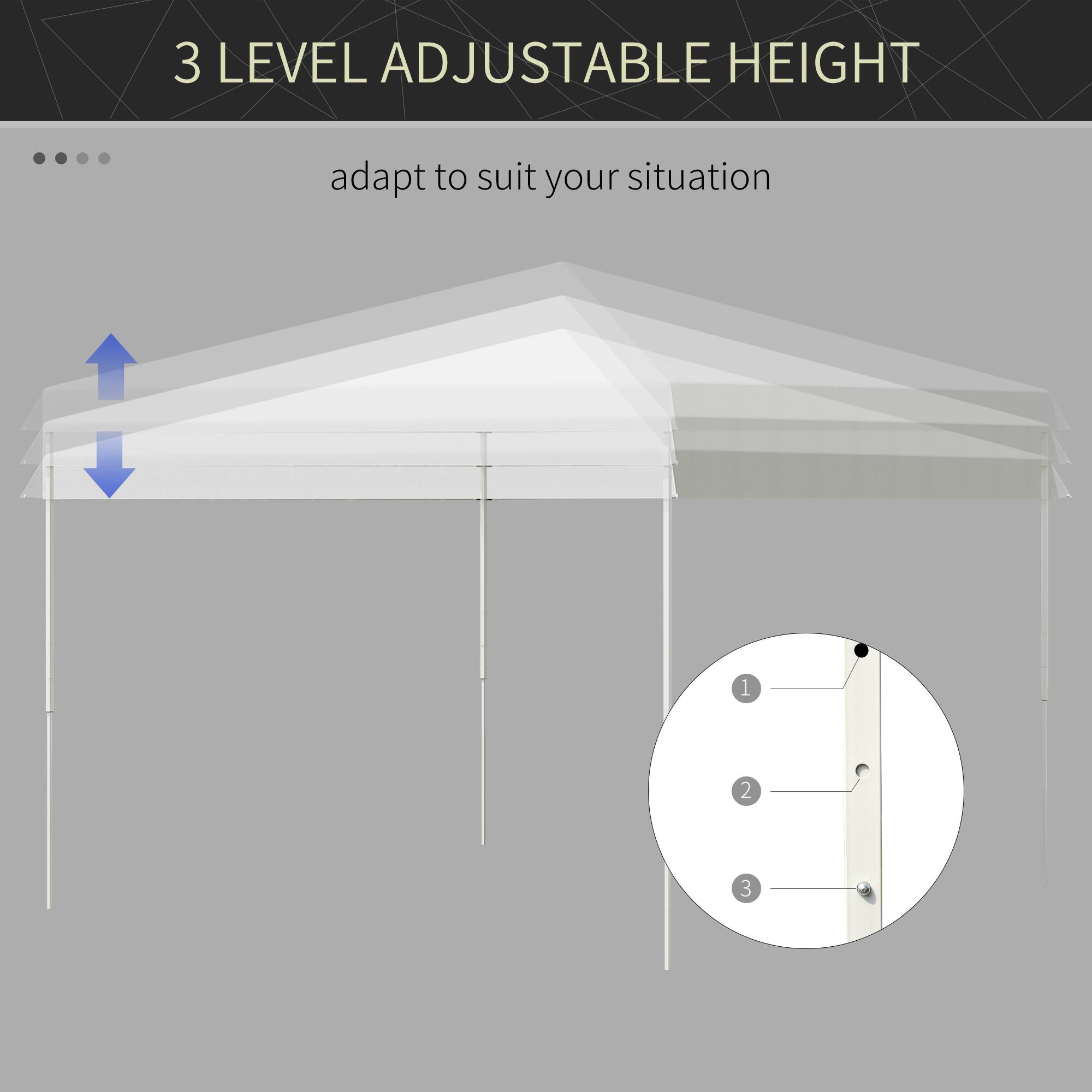 3 LEVEL ADJUSTABLE HEIGHT
adapt to suit your situation
1 2 3