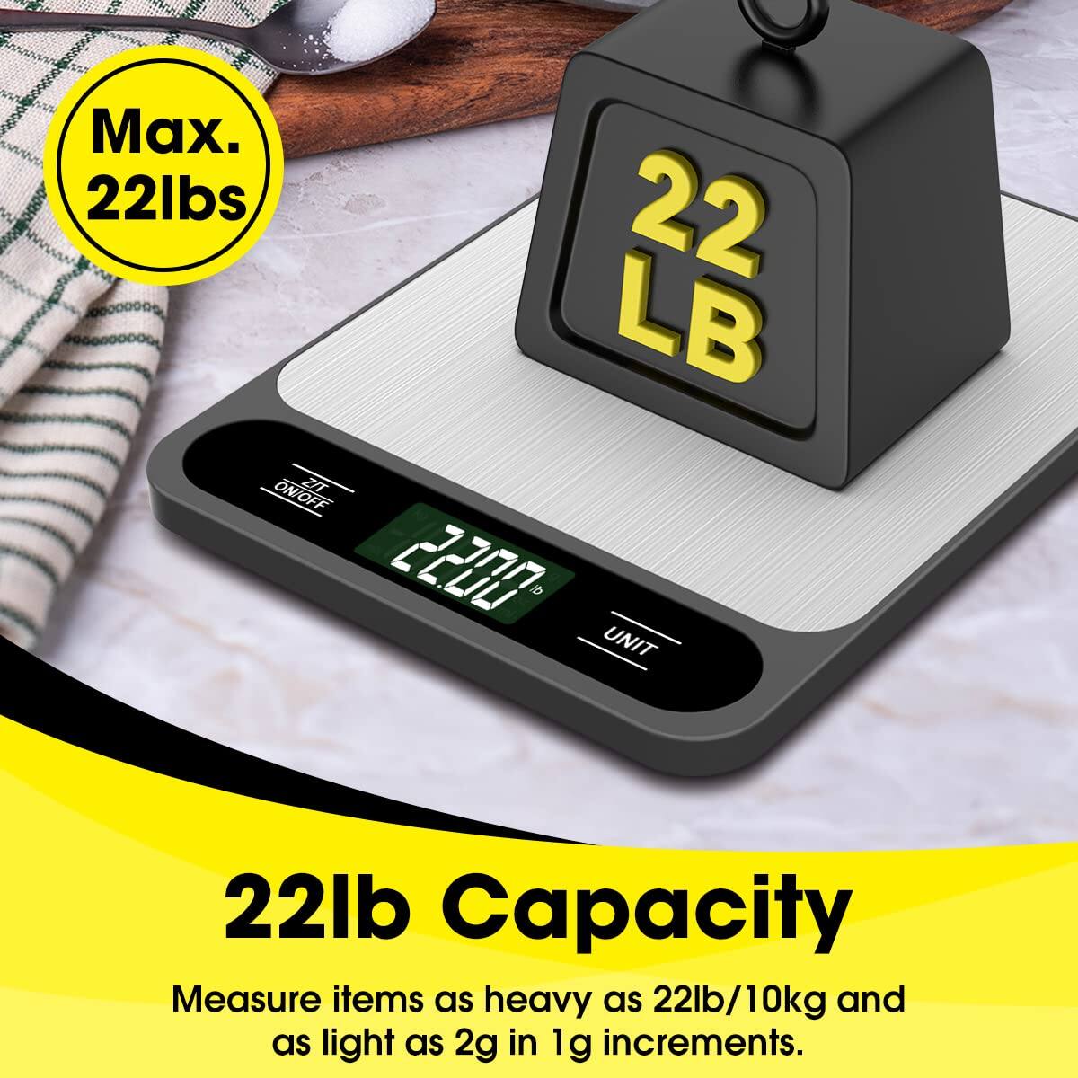 Max. 22lbs

22 LB ON/OFF ZT 2200

22lb Capacity

Measure items as heavy as 22lb/10kg and as light as 2g in 1g increments.
