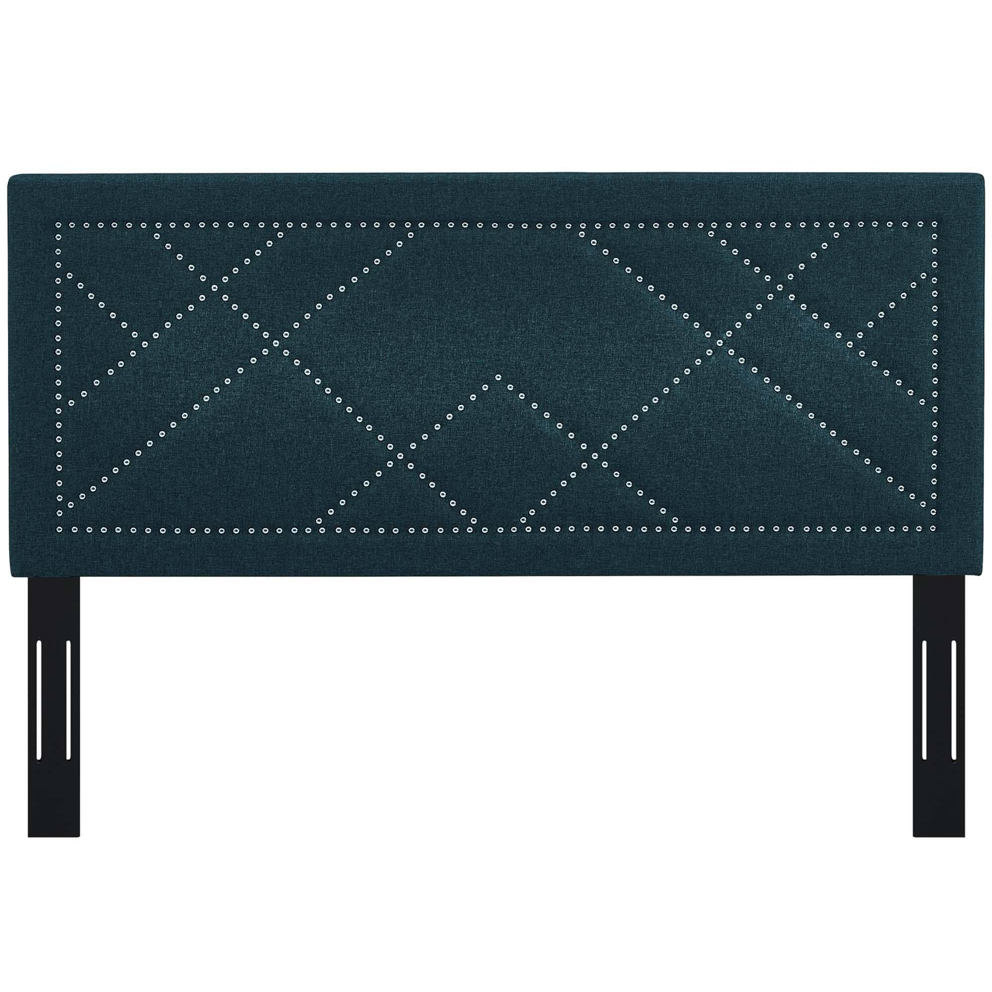 Alt View 2. Modway - Reese Nailhead Upholstered Linen Fabric Full / Queen Headboard by Modway - Azure.