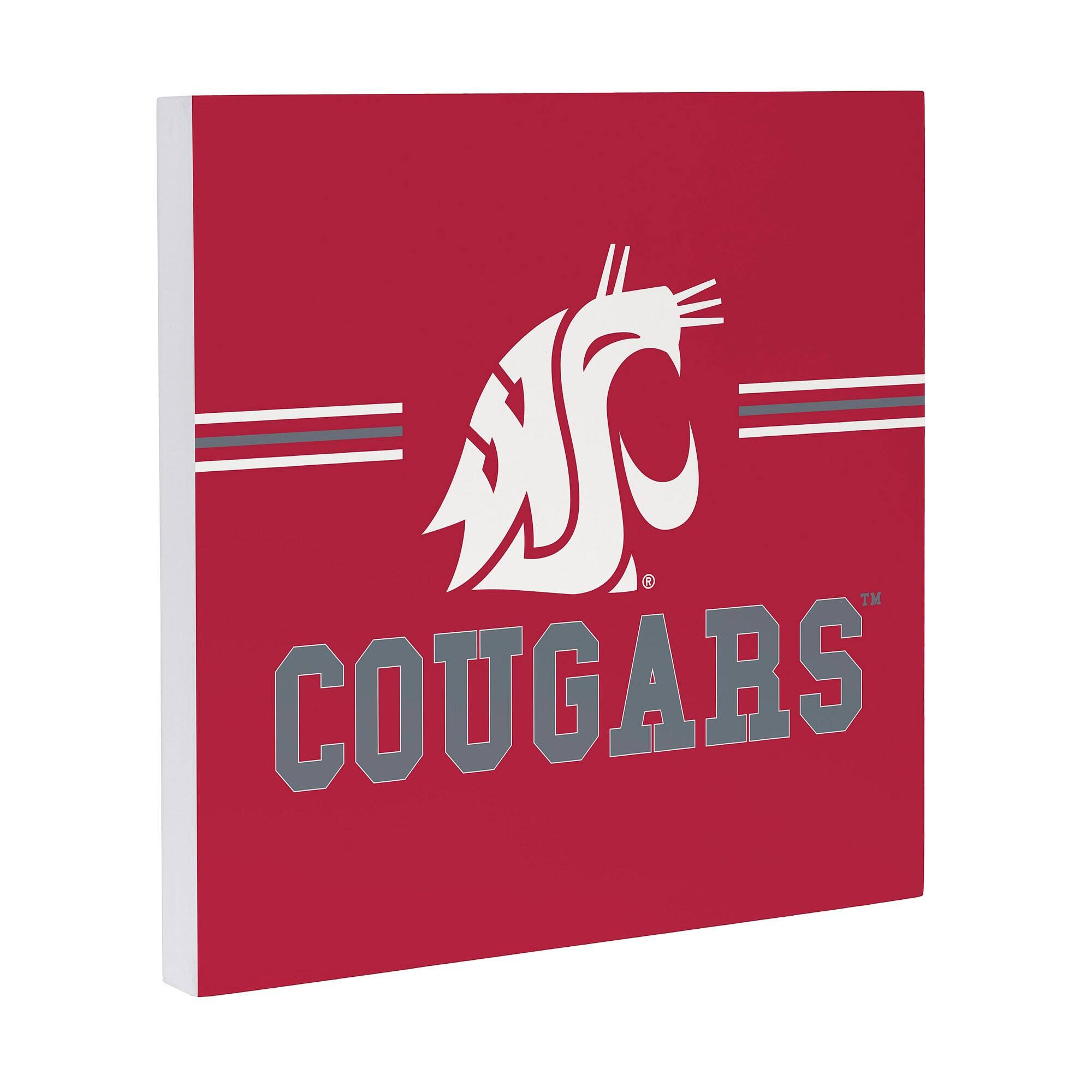 Alt View 1. Evergreen Enterprises - Washington State Cougars 12" x 12" Wood Wall Sign - Multicolor.