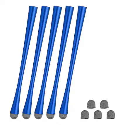 Front. Unique Bargains - 5pcs Slim Waist Stylus Pens 2 in 1 High Sensitivity Universal Pen Capacitive Stylus for Touch Screen Devices - Blue.