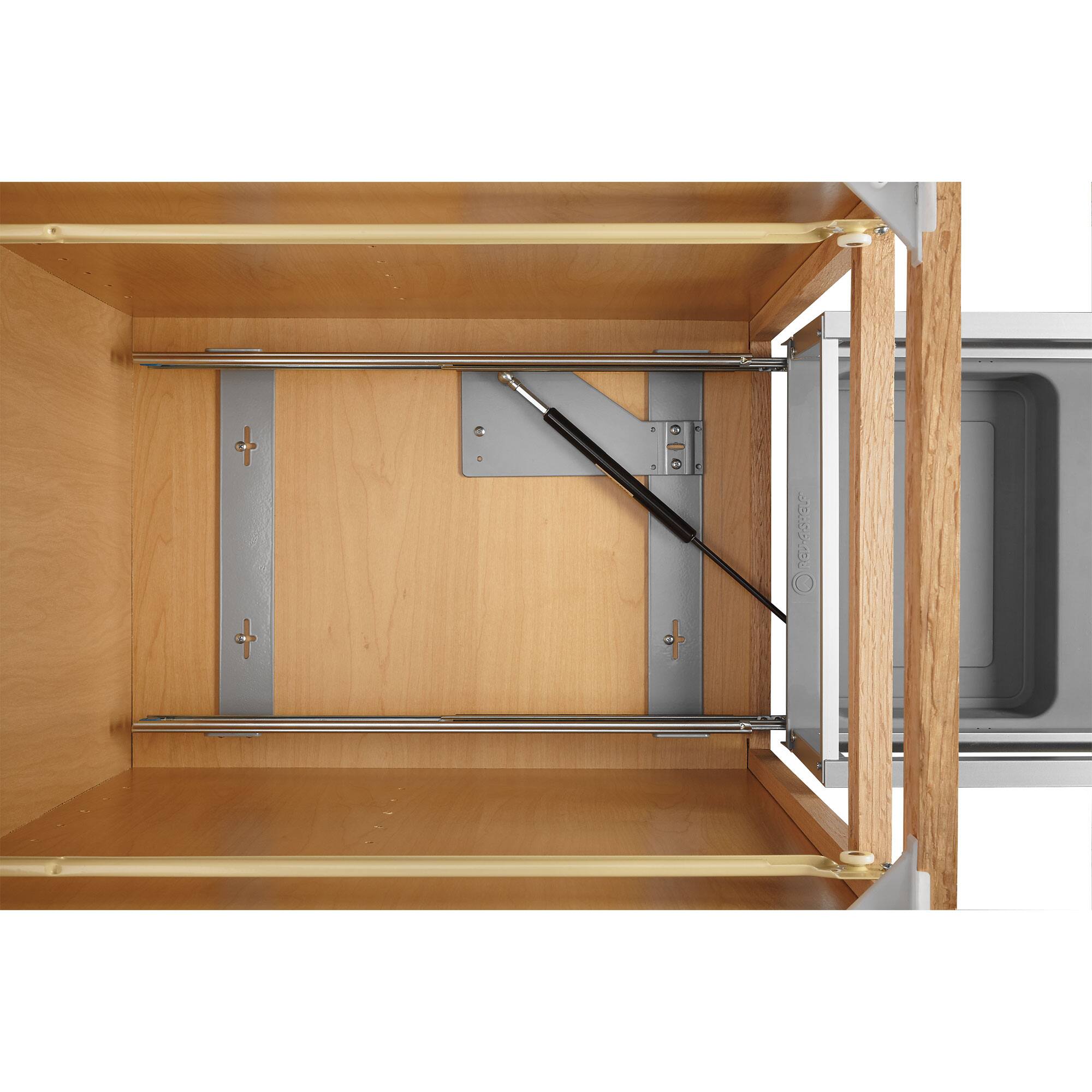 Alt View 3. Rev-A-Shelf - Rev-A-Shelf Double Pullout Kitchen Trash Can 27 qt. Rev-A-Motion, 5149-1527DM-217 - Silver.