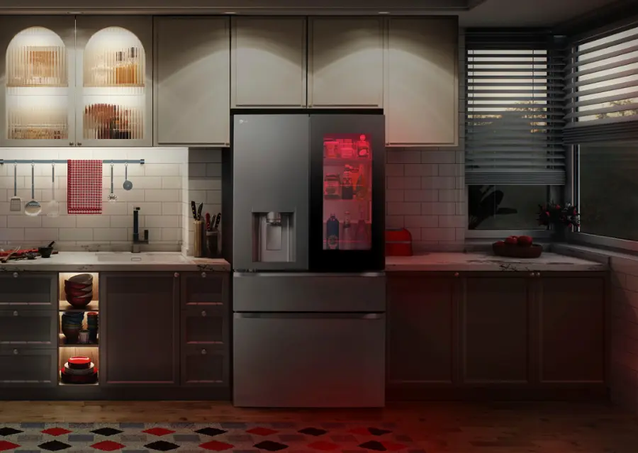 Alt View 39. LG - Standard-Depth MAX 28.6 Cu. Ft. 4-Door French Door-in-Door Smart Refrigerator with InstaView MyColor - PrintProof Stainless Steel.