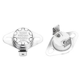 Unique Bargains - KSD301 Thermostat 125°C/257°F 16A Normally Closed N.C Temperature Switch for Microwaves/Oven 2pcs Ceramic - Silver