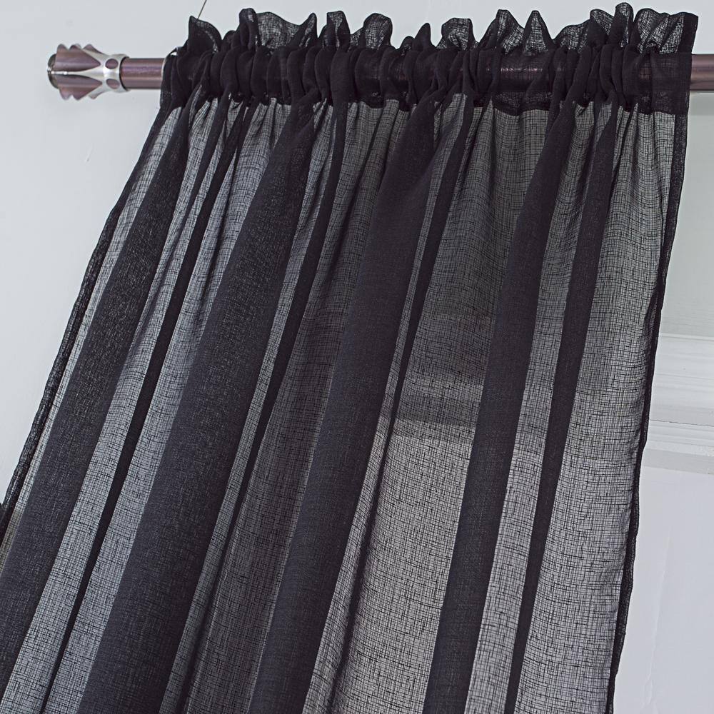 Left. RT Designers Collection - RT Designers Collection Astro Textured Rod Pocket Curtain Panel 54" x 90" Black - Black.