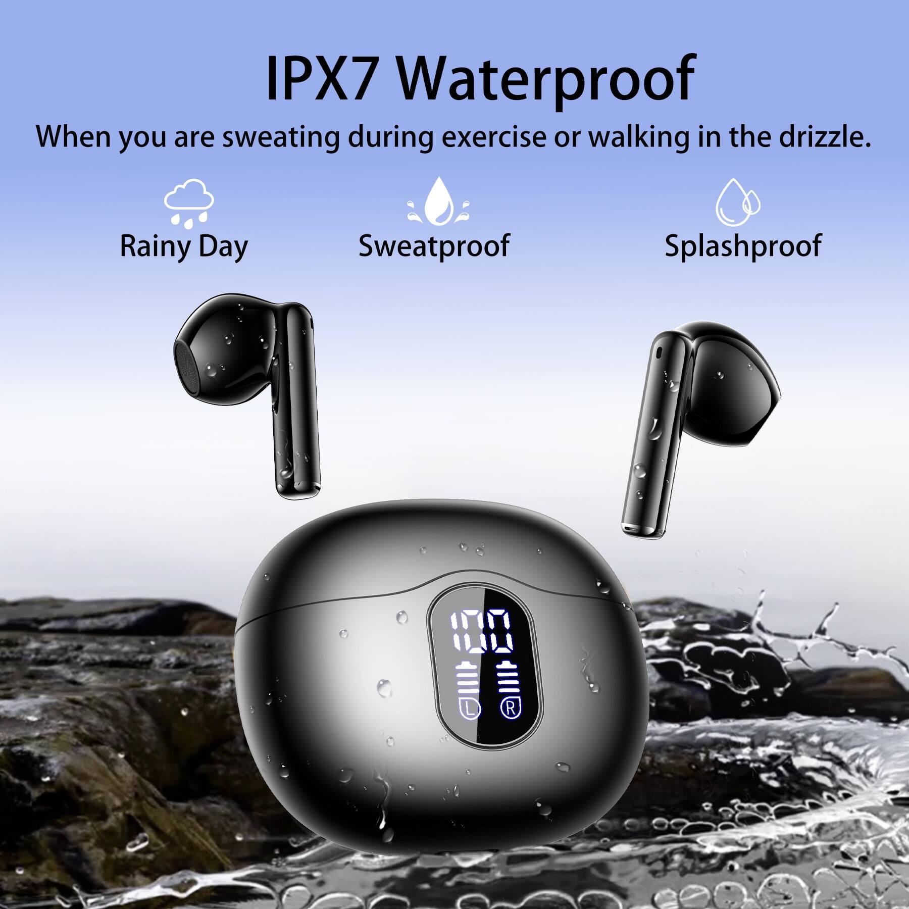 IPX7 Waterproof  
When you are sweating during exercise or walking in the drizzle.  

Rainy Day  
Sweatproof  
Splashproof