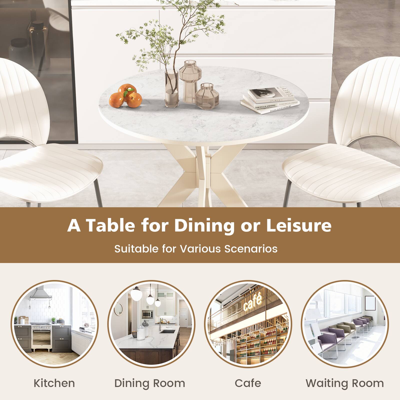 A Table for Dining or Leisure Suitable for Various Scenarios

Kitchen
Dining Room
Cafe
Waiting Room