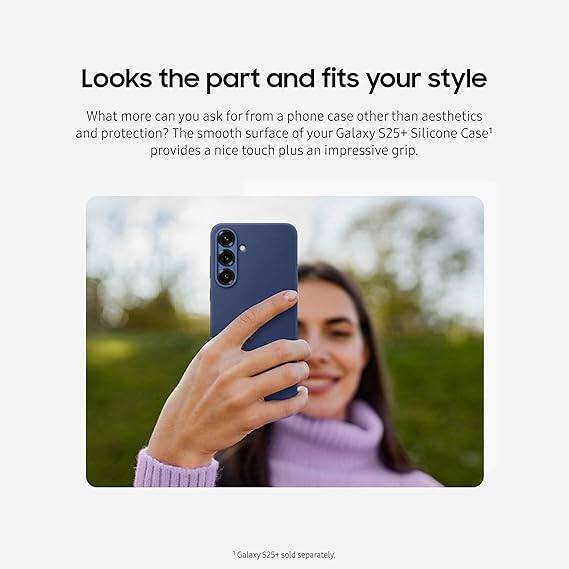 Looks the part and fits your style

What more can you ask for from a phone case other than aesthetics and protection? The smooth surface of your Galaxy S25+ Silicone Case* provides a nice touch plus an impressive grip.

Galaxy S25+ sold separately.