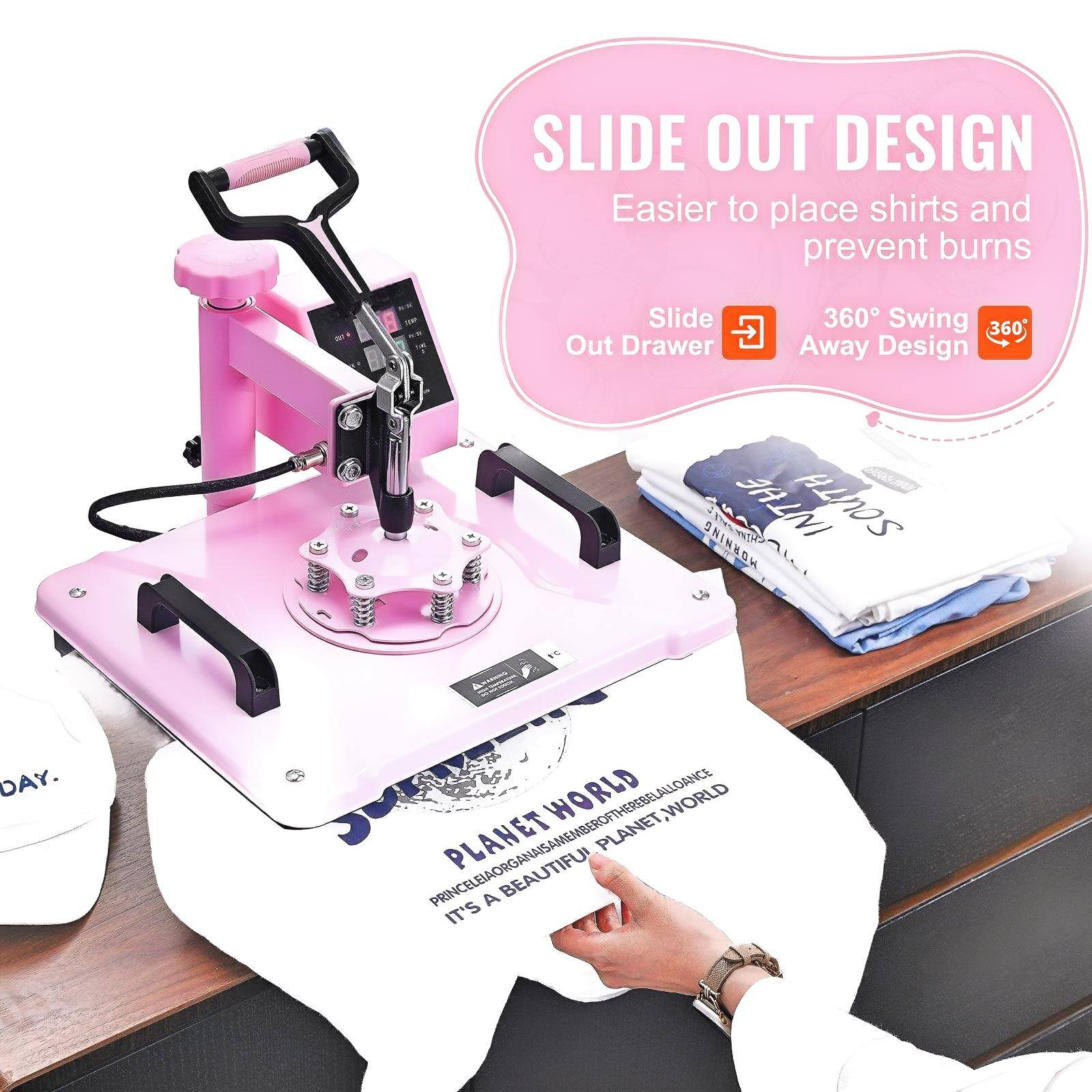 SLIDE OUT DESIGN  
Easier to place shirts and prevent burns  
Slide Out Drawer  
360° Swing Away Design  

PLANET WORLD  
PRINCELEIA ORGANISATION  
IT'S A BEAUTIFUL DAY.  
WORLD OF THE REBEL ALLIANCE  
PLANET PRINCELEIA ORGANISATION IS A MEMBER OF THE REBEL ALLIANCE