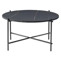 CorLiving - Ayla Marbled Effect Coffee Table - Black - Front_Zoom