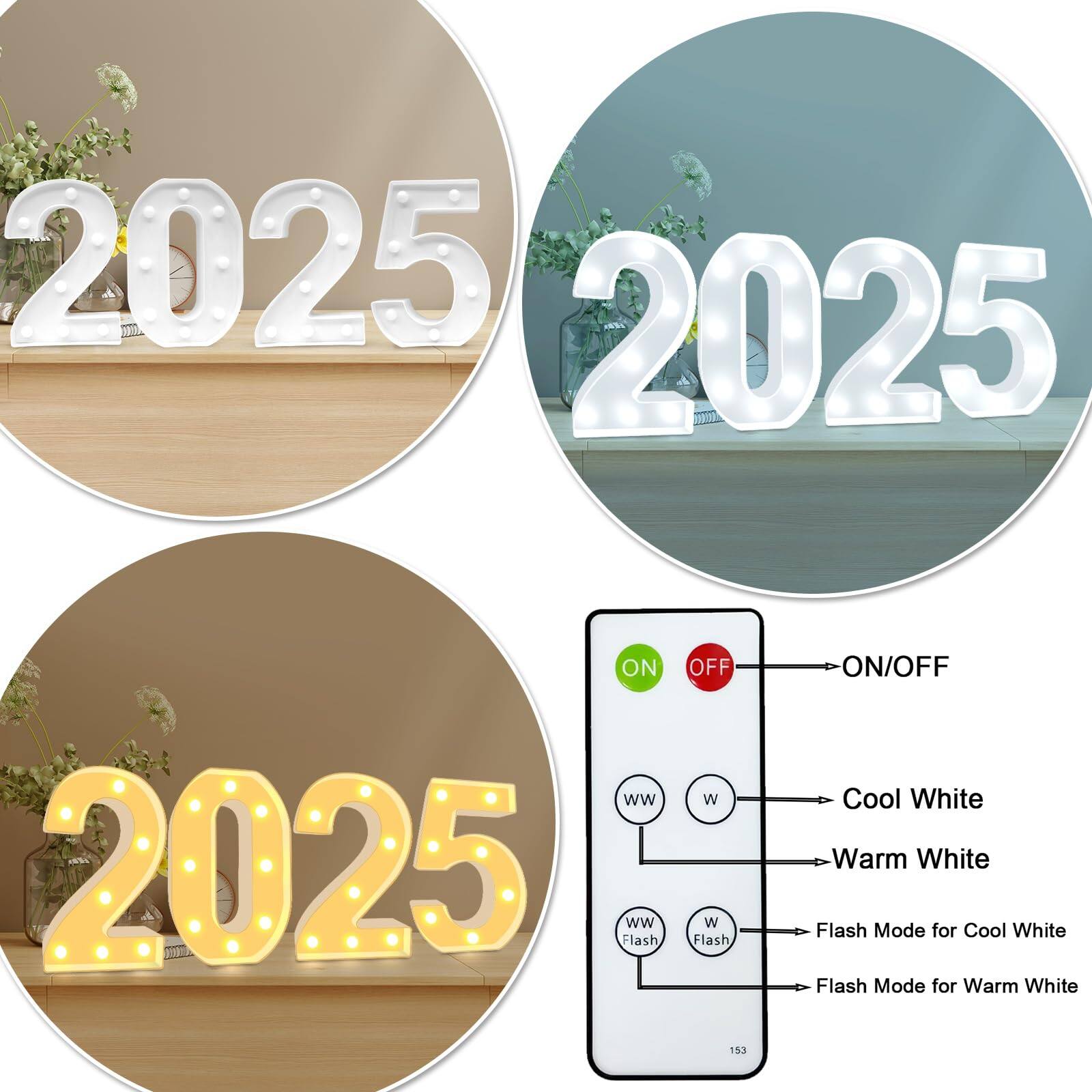 2025  
2025  
2025  

ON/OFF  
Cool White  
Warm White  
Flash Mode for Cool White  
Flash Mode for Warm White  

153