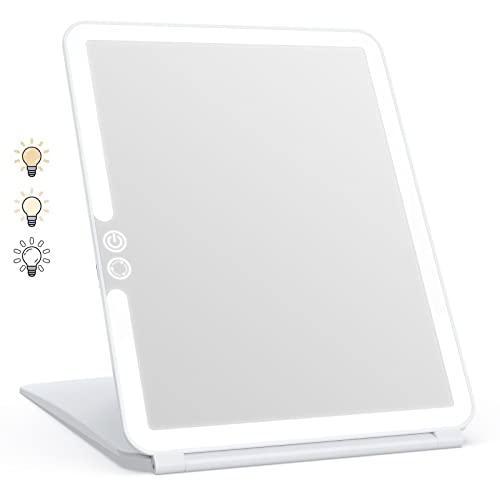 Front. Pacoar Cade - Travel Mirror Makeup With Touch Screen Three Colors Ultra Thin Mah Mirror Light Mirror Mirror - White.