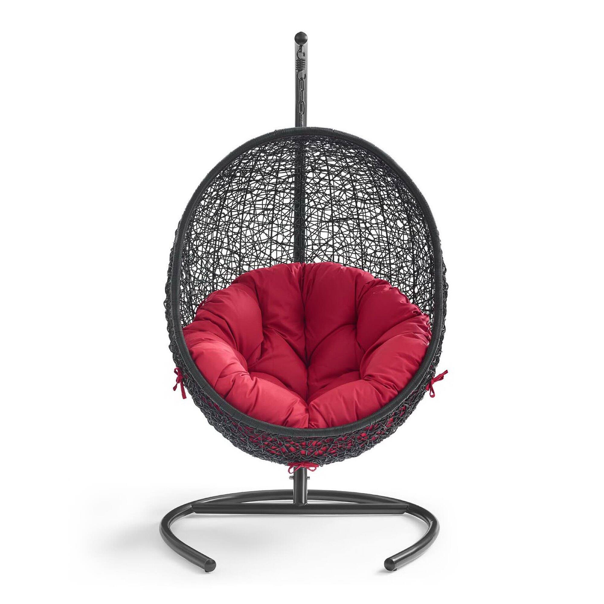 Back. Modway - Encase Swing Outdoor Patio Lounge Chair by Modway - Red.