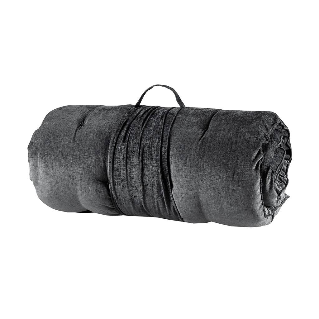 Alt View 3. Gracie Mills - Gracie Mills Lucien Chenille Lightweight Long Lounger Floor Pillow Cushion - Charcoal.
