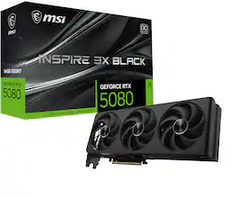 MSI - NVIDIA GeForce RTX 5080 16GB GDDR7 INSPIRE 3X OC Edition PCI Express 5.0 Graphics Card - Black
