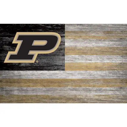 Front. Fan Creations - Purdue Boilermakers 11'' x 19'' Distressed Flag Sign - Multicolor.