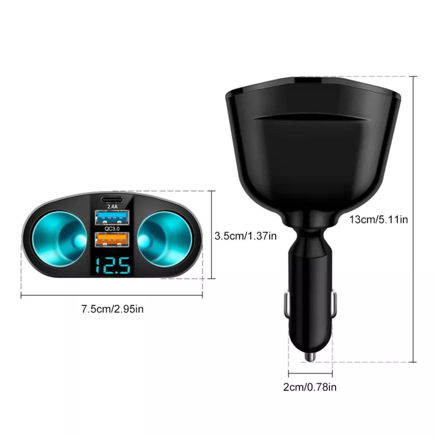 2.4A QC3.0

3.5cm/1.37in

13cm/5.11in

7.5cm/2.95in

2cm/0.78in