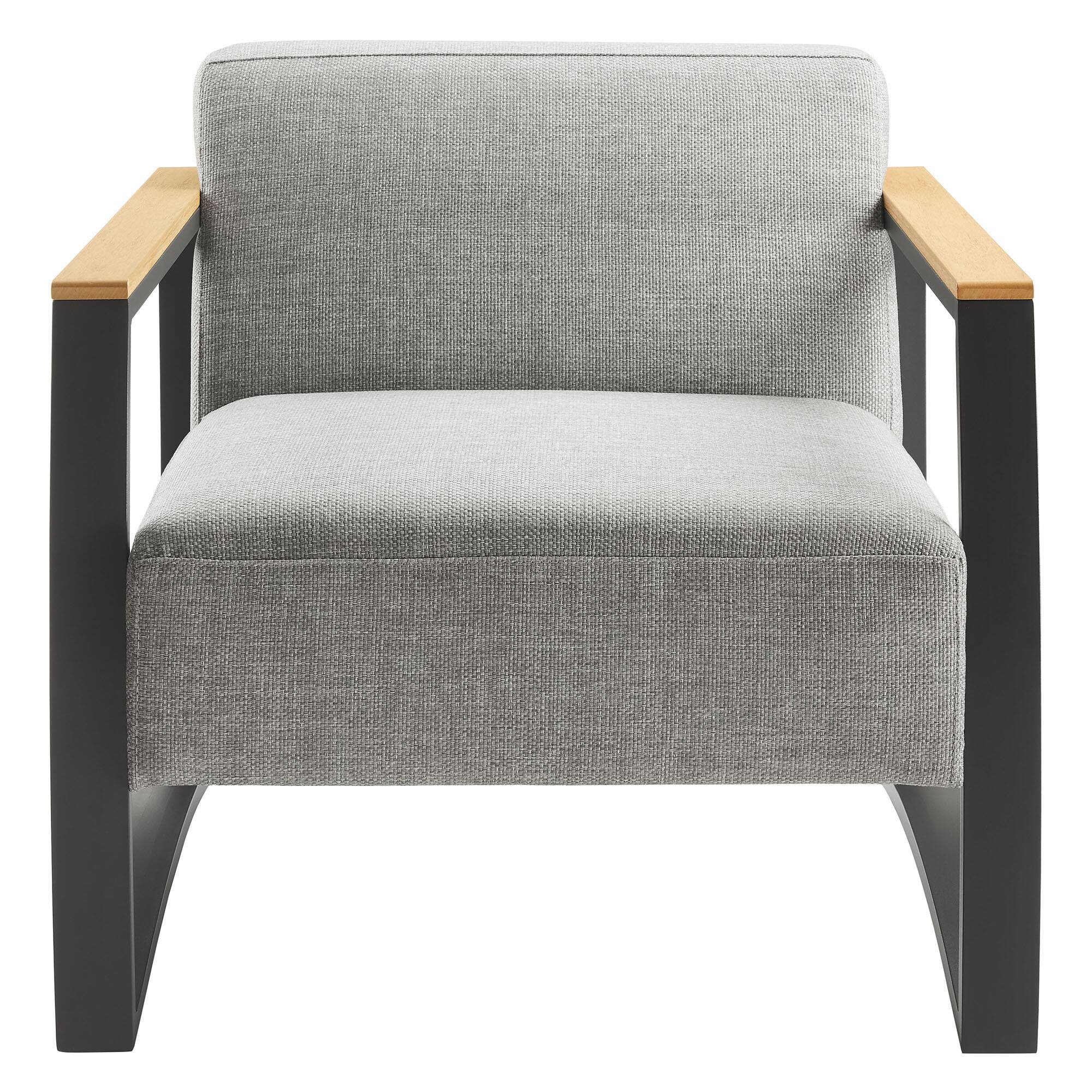 Alt View 5. Modway - Sauve Outdoor Patio Aluminum and Fabric Armchair by Modway - Charcoal Light Gray.