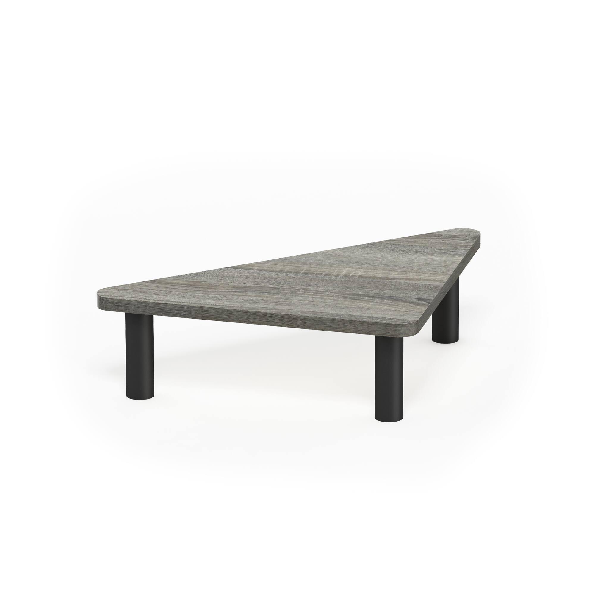 Front. Furinno - Turn-N-Tube Corner Monitor Riser Stand - French Oak/Black.