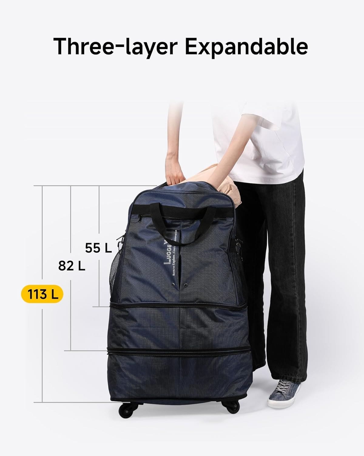 LUGGEX Travel Duffel Bags Expandable Collapsible Luggage with