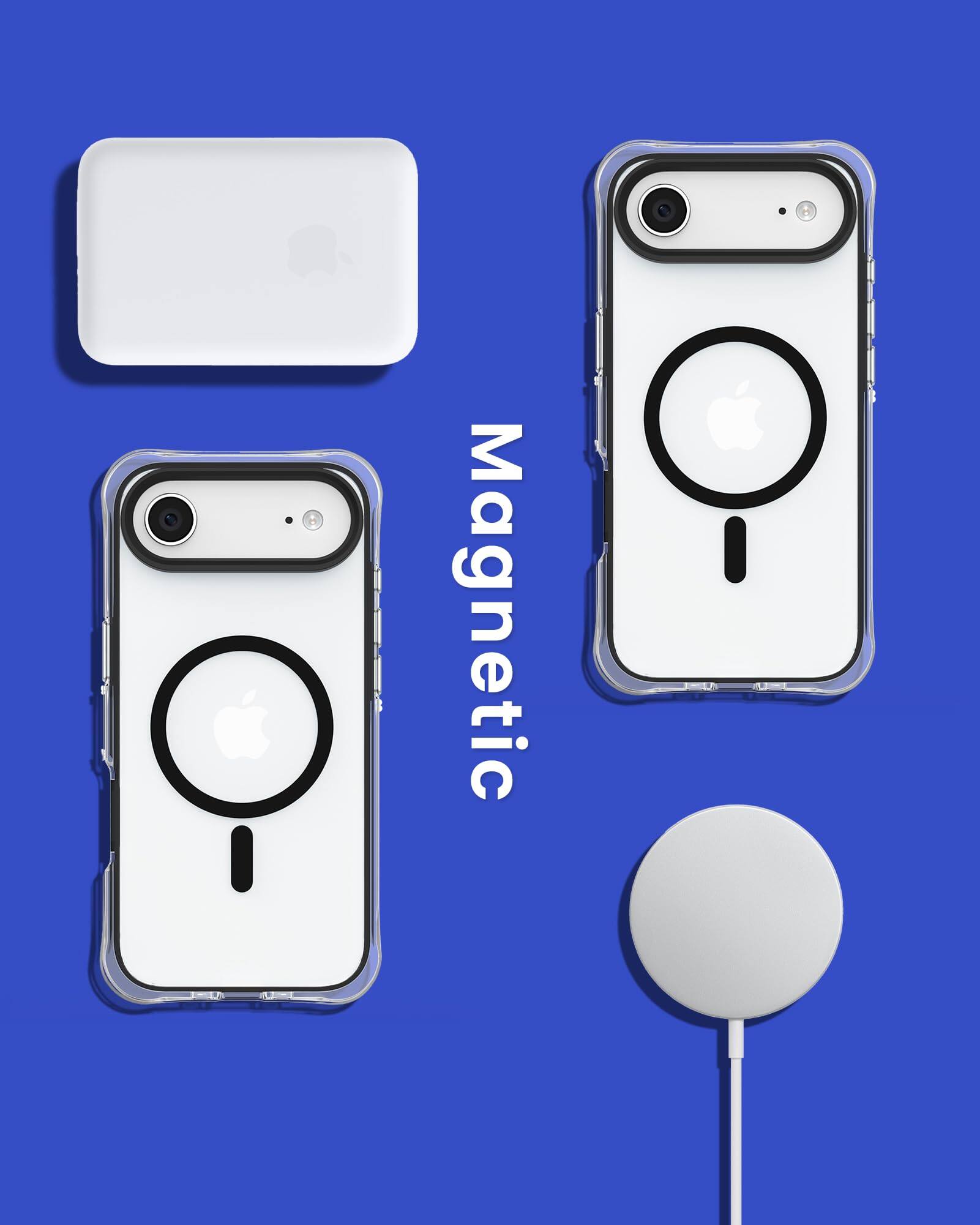 Alt View 6. Ornarto - ORNARTO Air Case for iPhone Air Clear with MagSafe | Camera Control Button | Built-in Air Phone Cover-Black - Black.