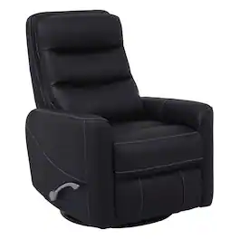 Starlight Canyon Home - Swivel Recliner Chair with Glider Base and Soft Fabric Comfort - Black
