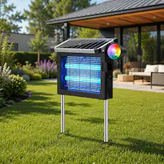 Front. Anysun - Solar Bug Zapper Outdoor – 4500V Mosquito Zapper with Projector Light, Cordless Fly Insect Zapper Waterproof for Patio - Black.