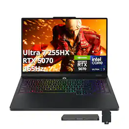 Lenovo - Legion Pro 5i 16" 165Hz Gaming Laptop,Intel Ultra 7 255HX,64GB RAM,4TB SSD+1TB Dock Set,RTX 5070,Win 11 - Black