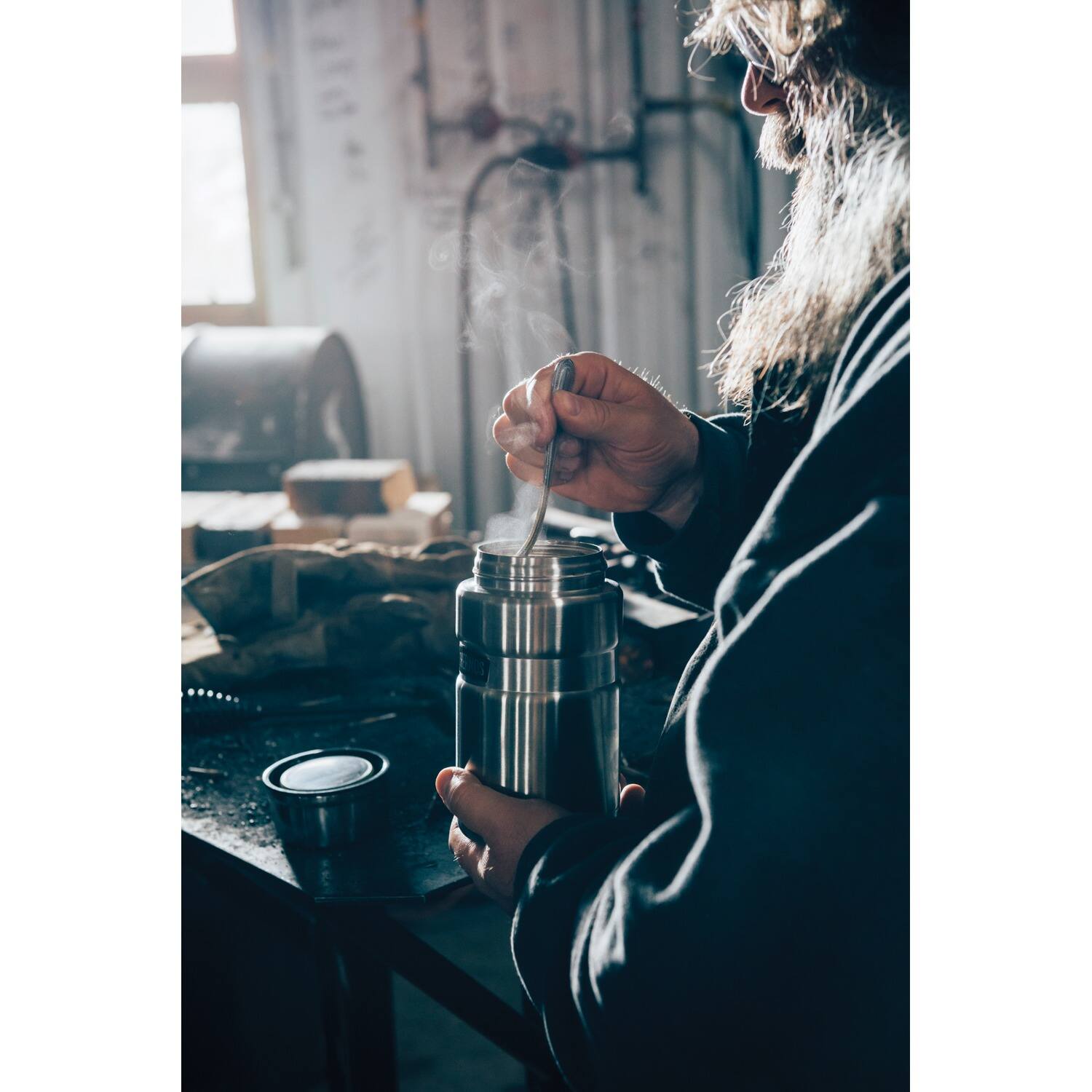 Angle. Thermos - 24-Ounce Stainless King Vacuum-Insulated Food Jar - Stainless Steel.