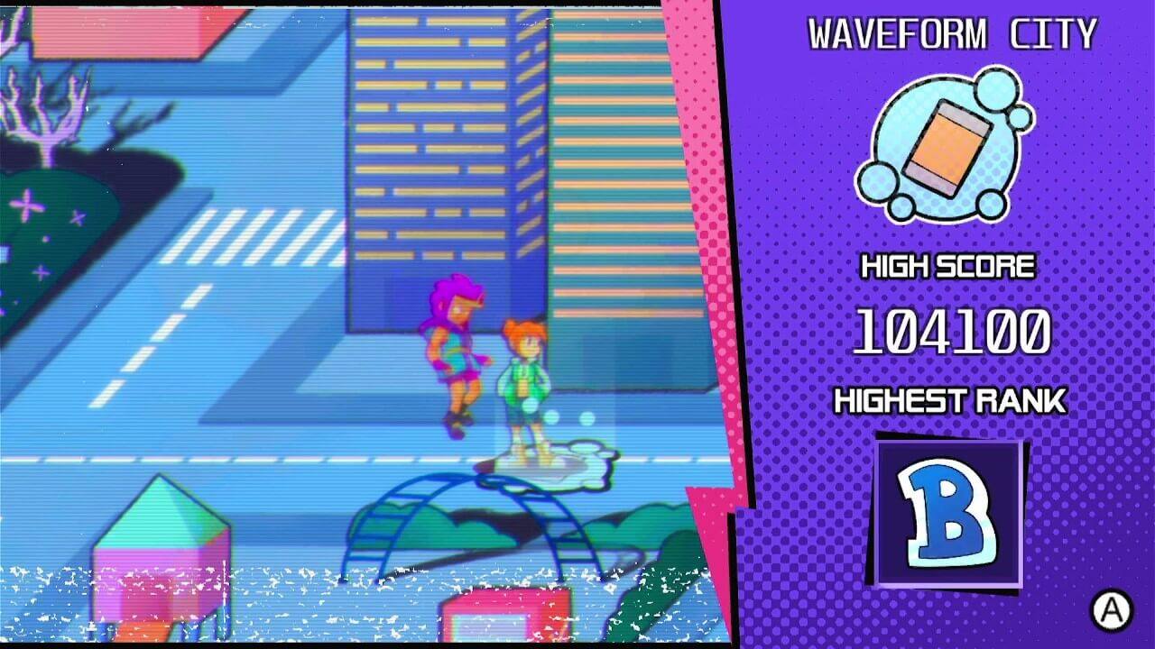 WAVEFORM CITY HIGH SCORE 104100 HIGHEST RANK B