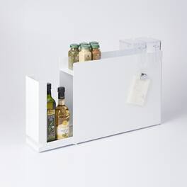 Yamazaki Home - Sliding Drawer Seasoning Rack - Steel - White