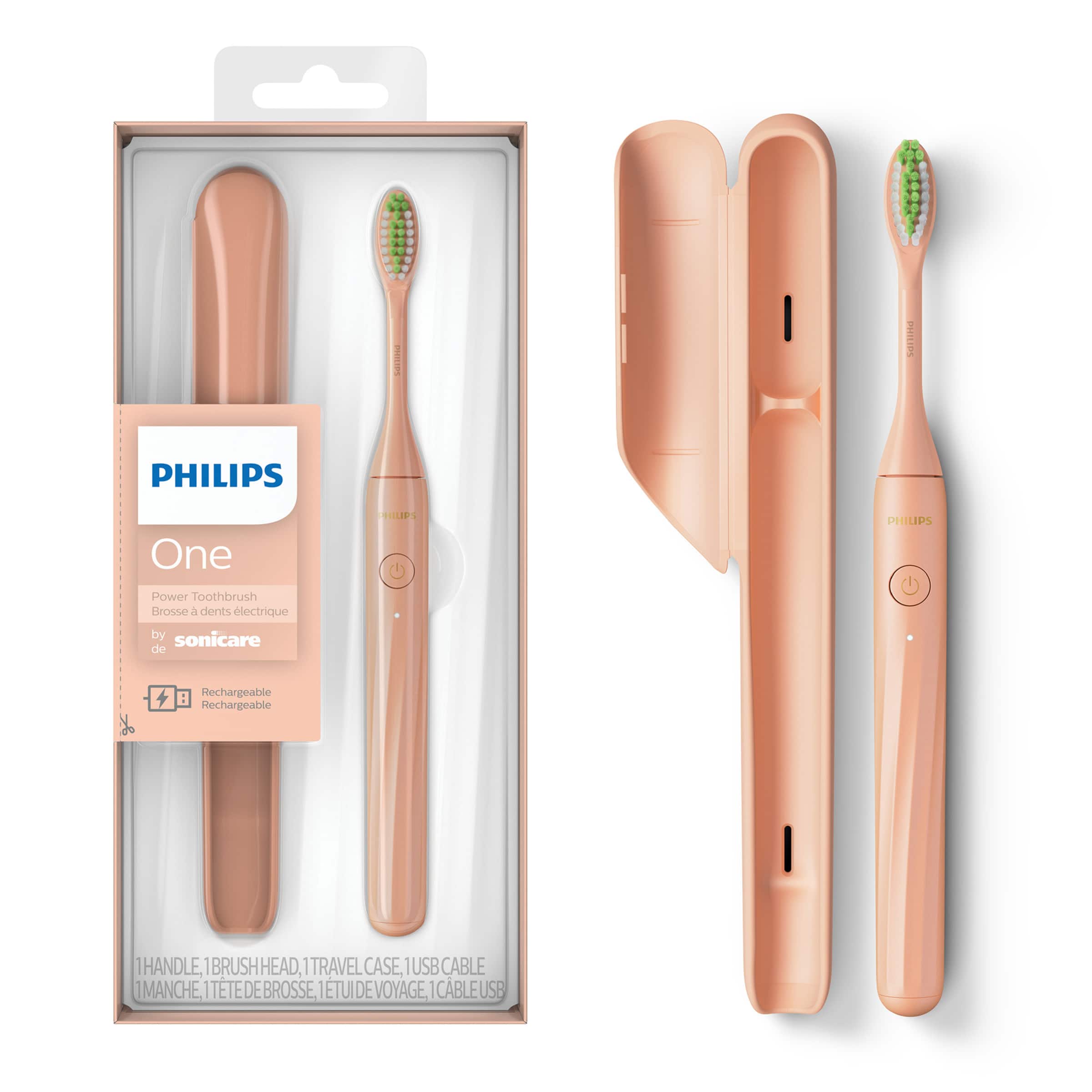 Angle. Philips - Philips One by Sonicare Rechargeable Toothbrush - Shimmer.
