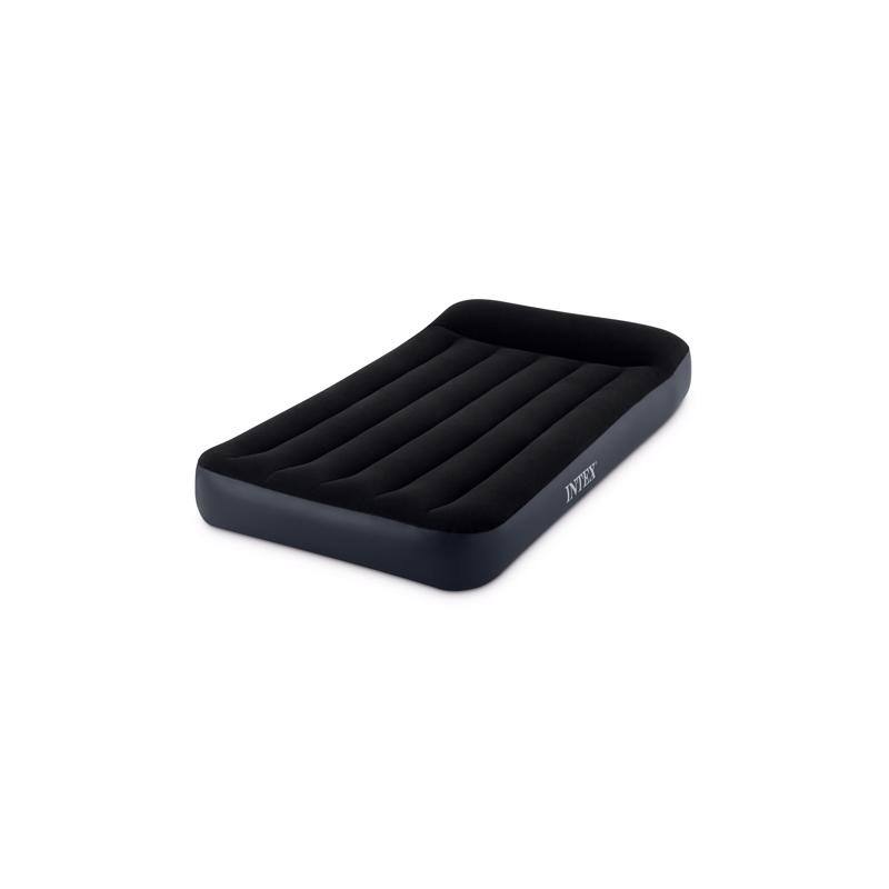 Angle. Intex - Intex Dura Pillow Rest Classic Blow Up Mattress Air Bed with Built In Pump, Twin - Blue.