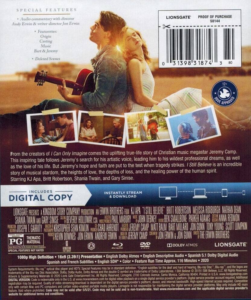 Alt View 1. I Still Believe   - BLU-RAY.